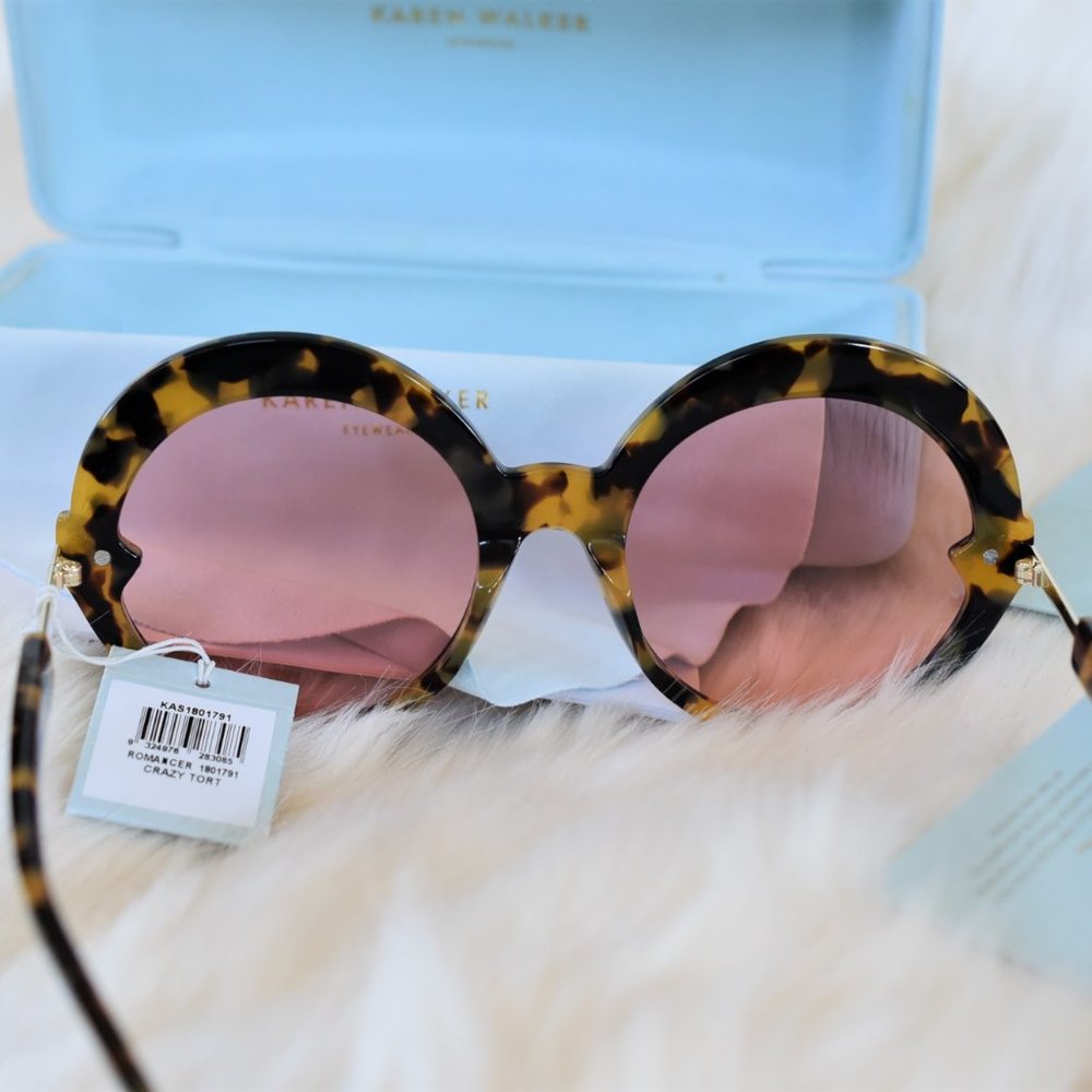 KAREN WALKER ROMANCER TORTOISE SUNGLASSES - Picture 10 of 15